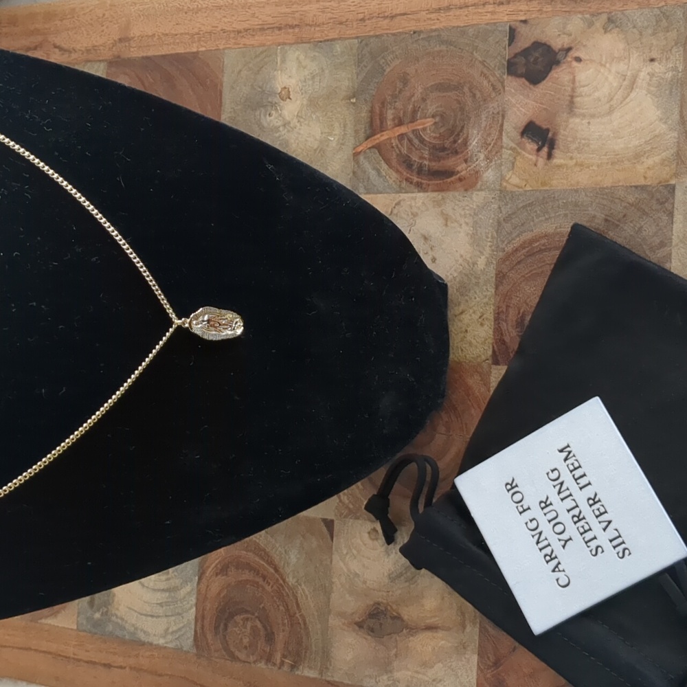 All Saints Saint Engraved Chain Necklace Pendant With All Saints Dust Bag Nwt❤️ - Picture 5 of 10